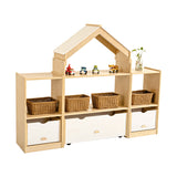 Jooyes Kids Room Divider Bookcase Display Unit With Drawer - Front View