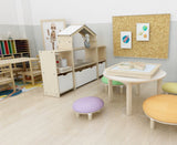 Jooyes Kids Room Divider Bookcase Display Unit With Drawer - Rear View