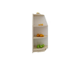 Jooyes Goteborg Kids 3 Tier Corner Shelf Wooden Storage Cabinet - Side View