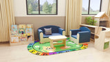 Jooyes Kids 4 Tier Wooden Display Bookcase - Single Side - Top-Down View