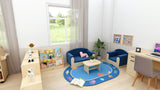 Jooyes Kids 4 Tier Wooden Display Bookcase - Single Side - 45-Degree Angle