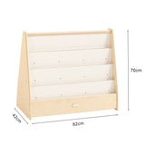 Jooyes Kids 4 Tier Wooden Display Bookcase With White Board And Storage - 45-Degree Angle