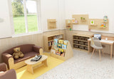 Jooyes Kids 4 Tier Wooden Display Bookcase - Double Side - Top-Down View