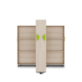 Jooyes Kids Foldable Bookcase Wooden Mobile Bookshelf - Front View