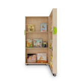 Jooyes Kids Foldable Bookcase Wooden Mobile Bookshelf - 45-Degree Angle