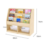 Jooyes Kids Double Side Wooden Bookcase With Storage - Top-Down View