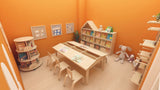 Jooyes Kids Rotating Wooden Display Bookcase With Castors - Top-Down View