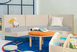 Jooyes Kids 4 Colour Round Velvet Ottoman Set of 4 - Top-Down View