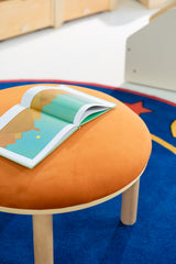 Jooyes Kids 4 Colour Round Velvet Ottoman Set of 4 - Rear View
