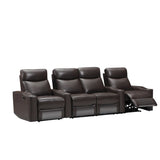 Chicago 4 Seat Home Theatre Lounge with all Electric Recliners & 4 Cup Holders - Front View