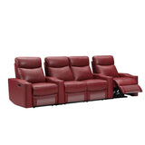 Chicago 4 Seat Home Theatre Lounge with all Electric Recliners & 4 Cup Holders - Front View