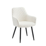 Neo Cindy Ivory Fabric Dining Chair 2PC - Front View