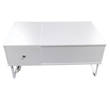 Lift Up White Coffee Table With Storage - Top-Down View
