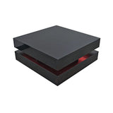 Modern Large High Gloss Coffee Table With LED Lights Black - Side View