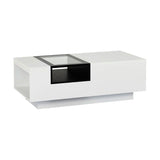 Modern Storage Coffee Table in White and Black 120CM - Side View