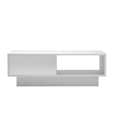 LED High Gloss Top White Coffee Table With Single Drawer - Top-Down View