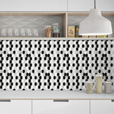 Imitation 3D Epoxy Tile Tic Tac Stickers Black - Front View