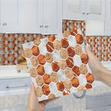 Imitation 3D Epoxy Tile Tic Tac Stickers Orange - Front View