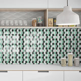Imitation 3D Epoxy Tile Tic Tac Stickers Green - Top-Down View