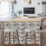 Waterproof Tiles Wallpaper Stickers Bathroom Kitchen Timber Blue - Side View