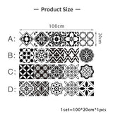 Nordic Wall Sticker Bathroom Waterproof Self-adhesive Tile Sticker Kitchen Cabinet Decor