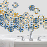 10PCS Multi Colour Tile Set Hexagon Decoration Decal Self-adhesive Oil-proof And Waterproof Wall Stickers - Front View