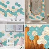 10PCS Multi Colour Tile Set Hexagon Decoration Decal Self-adhesive Oil-proof And Waterproof Wall Stickers - 45-Degree Angle