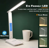 LED Desk Lamp with Fast Wireless Charger Clock Alarm Date Temperature - Side View
