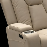 Theatre Electric Recliner Sofa Buckskin Fabric Single Latte - 45-Degree Angle
