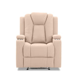 Theatre Electric Recliner Sofa Buckskin Fabric Single Latte - Side View