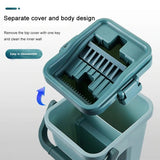 Wet Dry Flat Mop and Bucket Floor Cleaner Set with 2 Pads - Side View