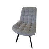 4PCS Neo Softy Dark Grey Fabric Dining Chairs - Front View