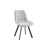 4PCS Neo Softy Light Grey Fabric Dining Chairs - Front View