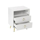 Amelia Modern LED Bedside table with USB and power socket white x 2 - Side View