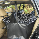 Waterproof Pet Car Seat Cover Hammock Black With Mesh Window - Side View