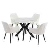 Tracey Round Marble Stone Dining Table - Front View