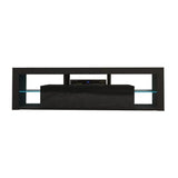 Modern TV Cabinet Living Room Furniture 200cm Black - Side View
