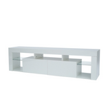 Modern TV Cabinet Living Room Furniture 200cm White - Side View