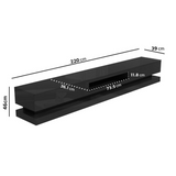 Modern High Gloss LED RGB TV Entertainment Unit with Storage 220cm - Black - Side View