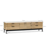 Oak Entertainment Unit - Natural - Front View