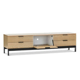 Oak Entertainment Unit - Natural - Side View