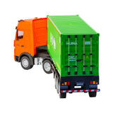 1:18 Scale 9-Channel Alloy Remote Control Container Truck with Lights & Sound for Indoor Play - Top-Down View