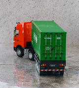 1:18 Scale 9-Channel Alloy Remote Control Container Truck with Lights & Sound for Indoor Play - Low Angle