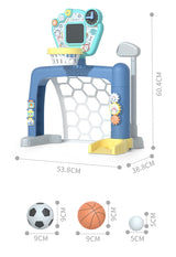 Sports World 3-in-1 Adjustable Indoor basketball, Soccer Goal, and Golf Set - Front View
