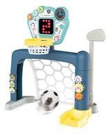 Sports World 3-in-1 Adjustable Indoor basketball, Soccer Goal, and Golf Set - 45-Degree Angle