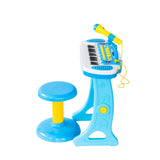 Children's Electronic Keyboard with Stand (Blue) Musical Instrument Toy - Side View