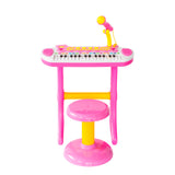 Children's Electronic Keyboard with Stand (Pink) Musical Instrument Toy - Front View