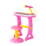 Children's Electronic Keyboard with Stand (Pink) Musical Instrument Toy - Side View