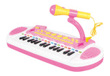 Children's Electronic Keyboard with Stand (Pink) Musical Instrument Toy - Top-Down View