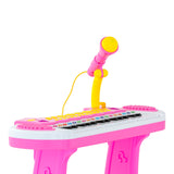 Children's Electronic Keyboard with Stand (Pink) Musical Instrument Toy - Close-Up Angle